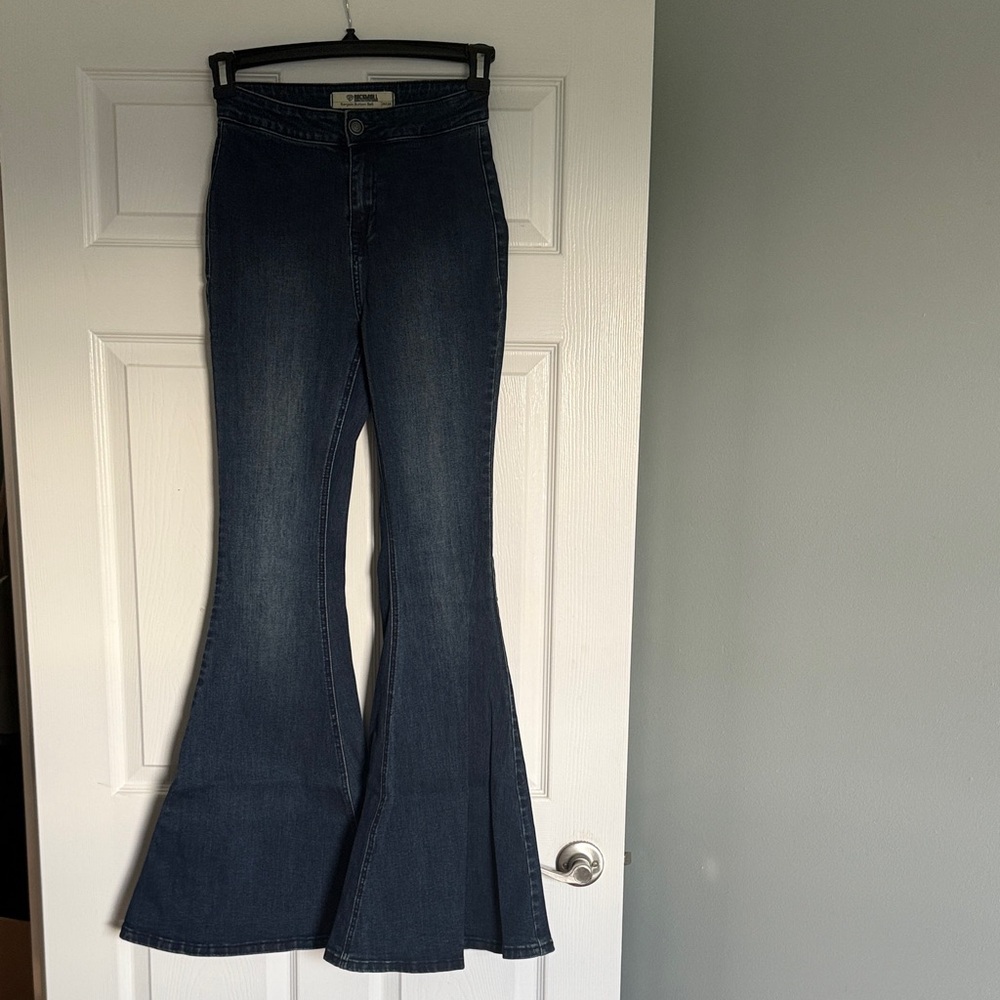Rock & Roll Cowgirl Dark Blue Flare Jeans